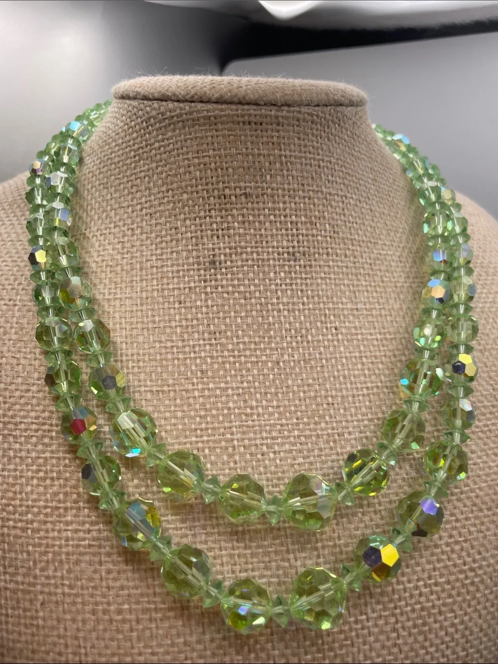 Crystal 2 strand necklace vintage C6